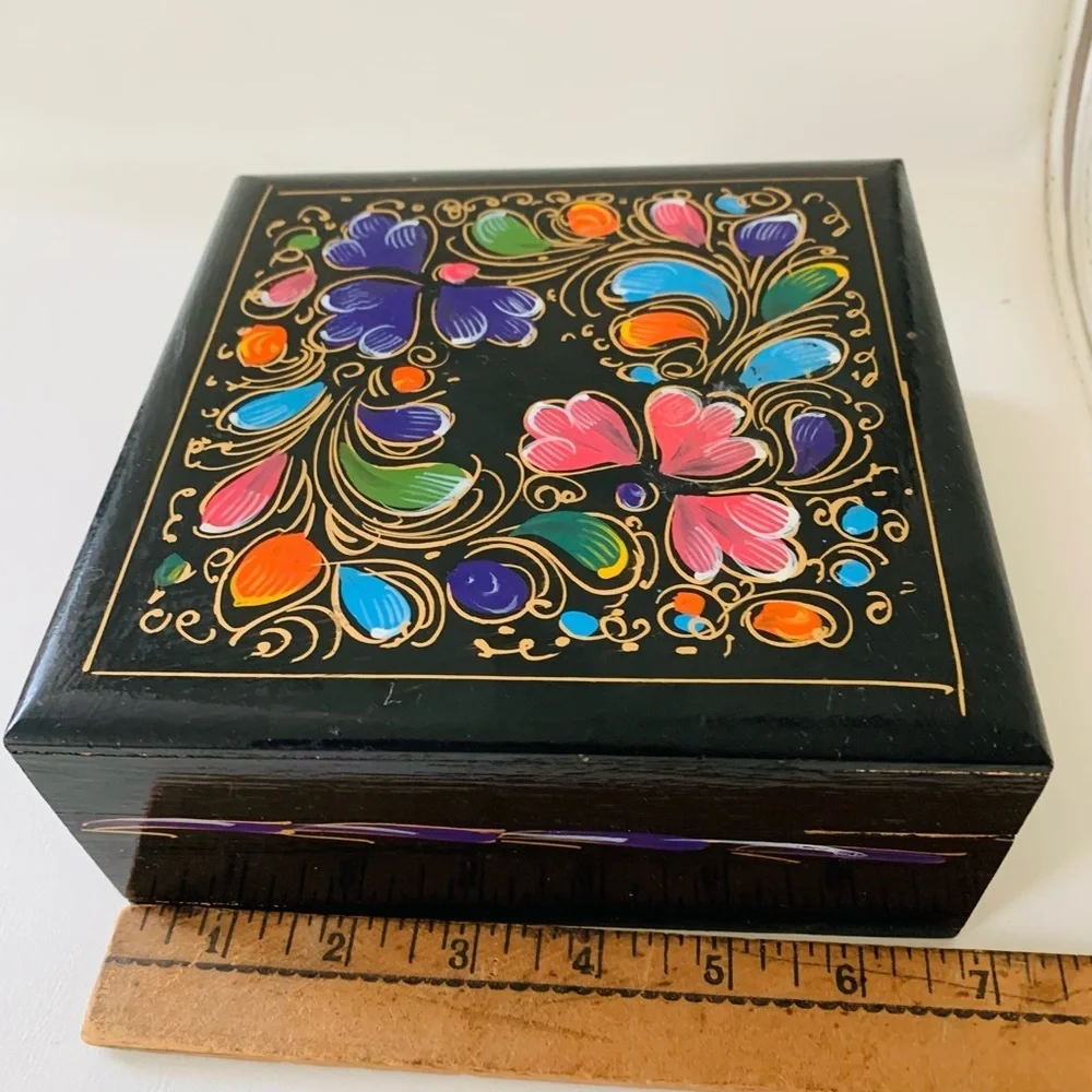 Hand painted wooden box